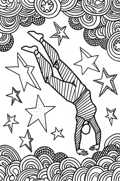 Ninja Starlight Acrobatics Coloring Page