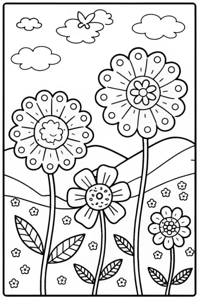 Flower Guardians of the Seasons Coloring Page
