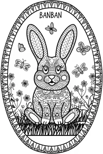 Banban’s Garden of Whimsy Coloring Page