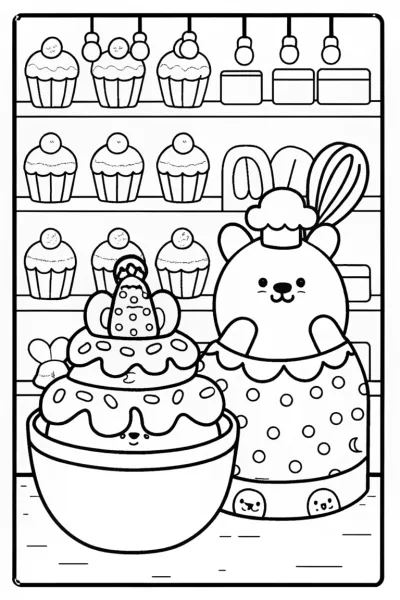 Squishmallow Bake-Off Coloring Page