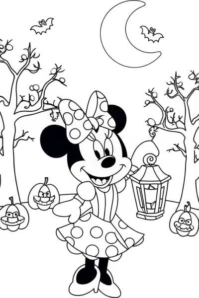Minnie Mouse’s Enchanted Lantern Festival Coloring Page