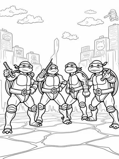 Teenage Mutant Ninja Turtles battle