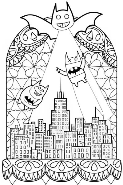 Batman and the Mischievous Shadows Coloring Page
