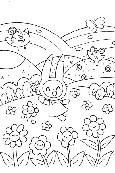 Kuromi’s Enchanted Garden Escape Coloring Page