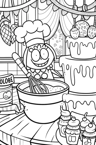 Cupcake Chic Cook-Off Coloring Page