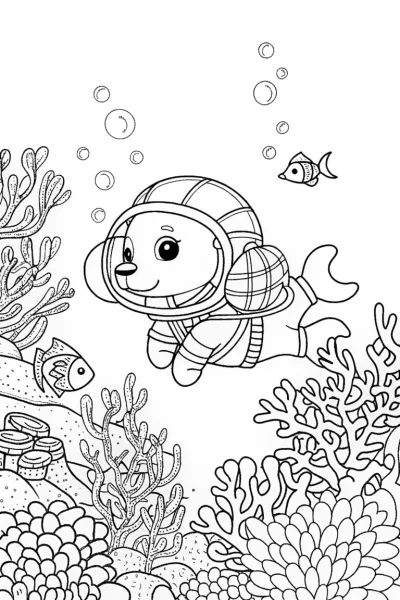 Puppy underwater adventurer