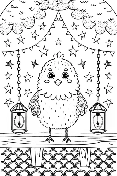 Chick’s Enchanted Lantern Festival Coloring Page