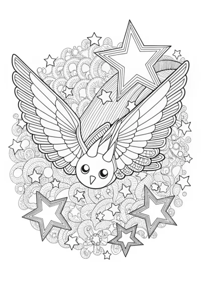 Togekiss flying through the stars