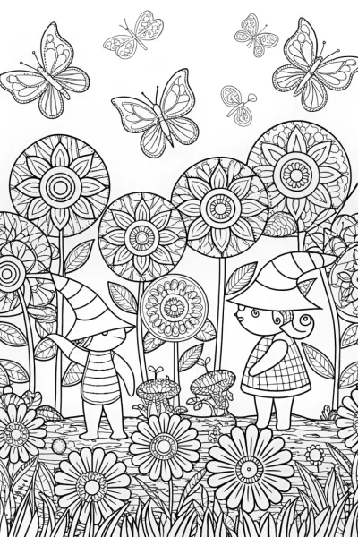 Rainbow Friends’ Garden of Wishes Coloring Page