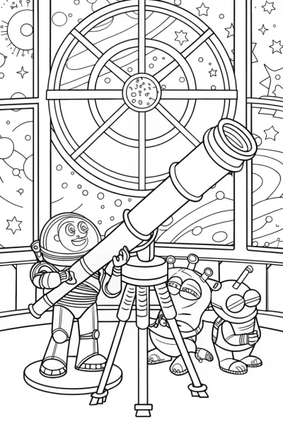 Buzz Lightyear’s Galactic Observatory Coloring Page