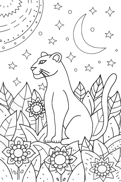 The Cosmic Guardian Coloring Page