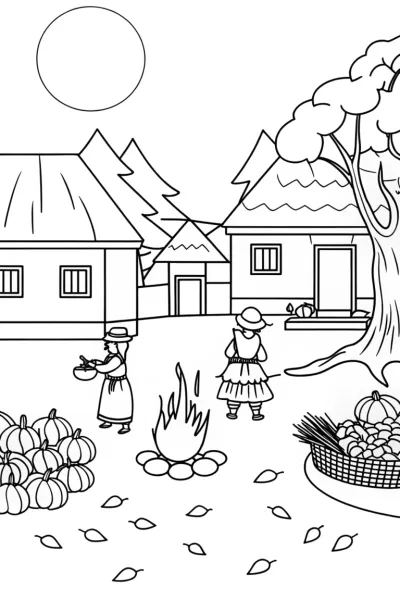 Harvest celebration in the village