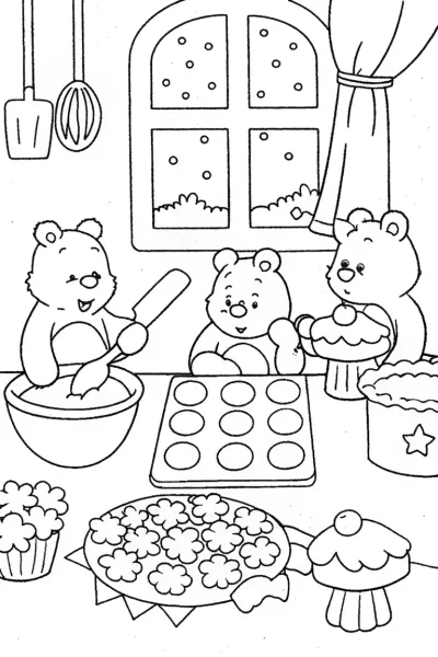 Care Bear Baking Bonanza Coloring Page