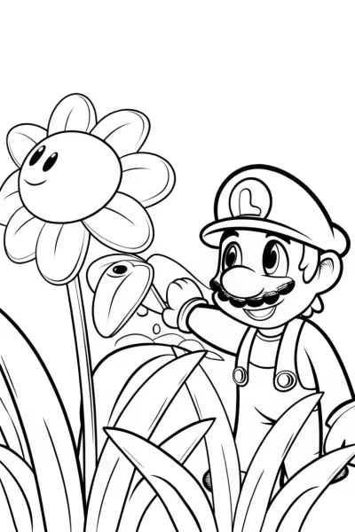 Bowser’s Garden of Mischief Coloring Page