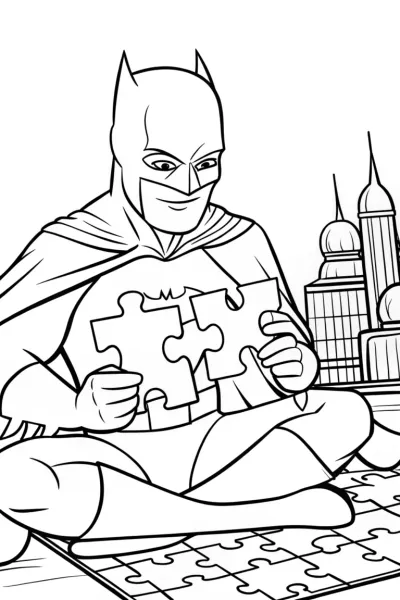 Batman and the Puzzle Prowlers Coloring Page