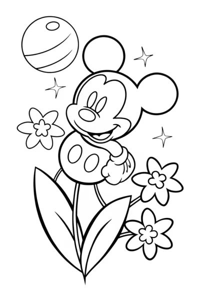 Mickey Mouse in outer space garden