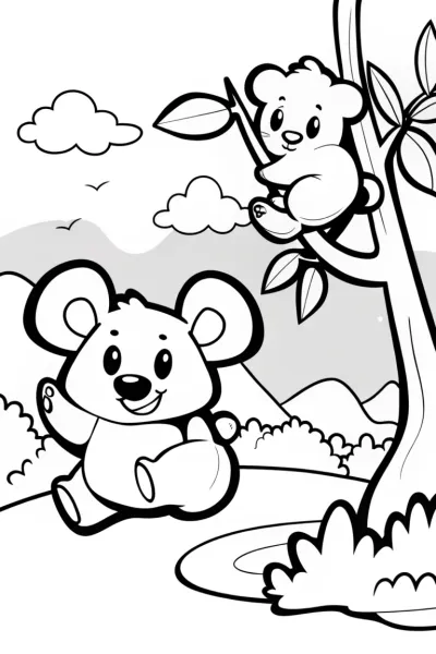 Bouncing in Joy Coloring Page