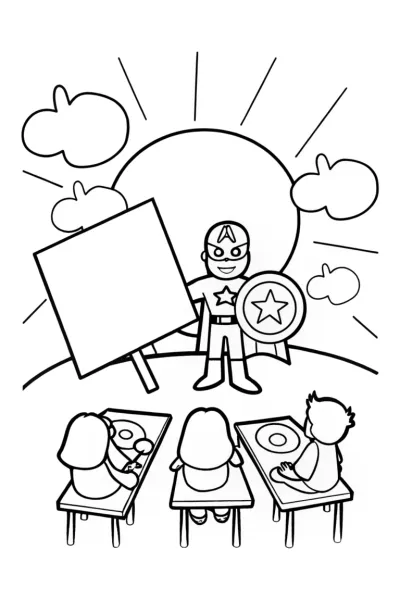 Captain America’s Shield Workshop Coloring Page