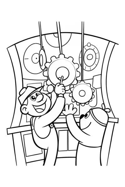 Luigi’s Wacky Invention Workshop Coloring Page