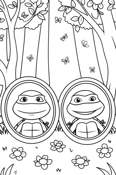 Ninja Turtles in the enchanted forest