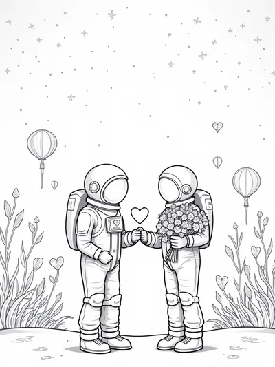 Astronauts celebrating love