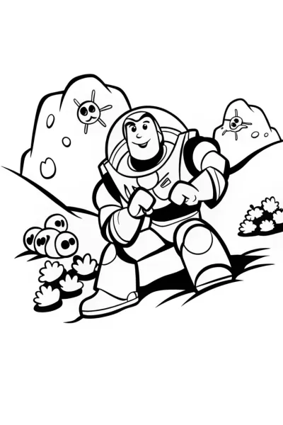Buzz Lightyear’s Galactic Snowball Fight Coloring Page