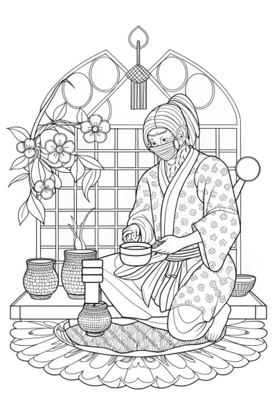 Ninja performing a tea ceremony