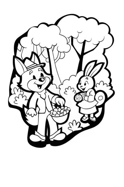 The Enchanted Trick-or-Treat Forest Coloring Page