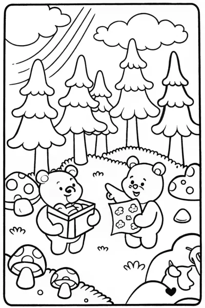 Care Bear Explorers Treasure Hunt Coloring Page
