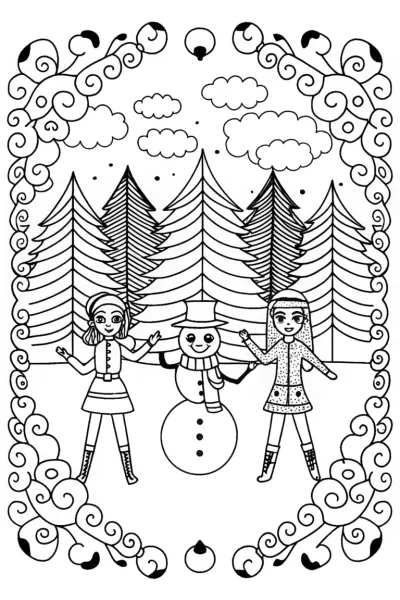 Bratz Dolls Winter Wonderland Coloring Page