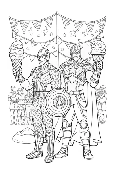 Avengers at the ice cream festival