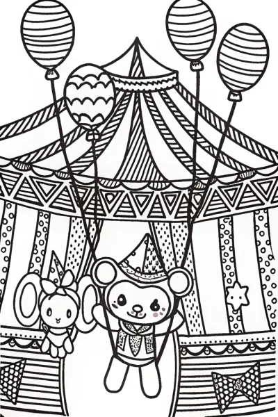 Kuromi’s Enchanted Circus Adventure Coloring Page