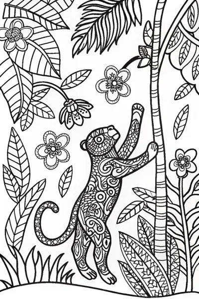 Black Panther’s Jungle Guardian Dance Coloring Page