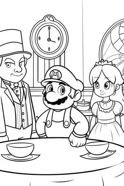 Mario at a time travel tea party