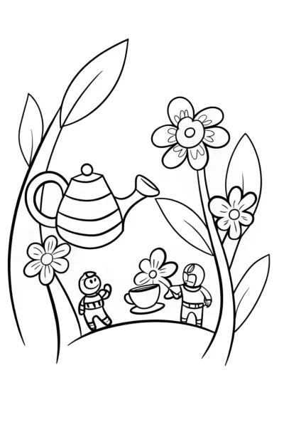 Avengers Assemble for Tea Time Coloring Page
