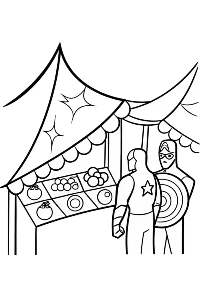 Avengers in the Enchanted Marketplace Coloring Page
