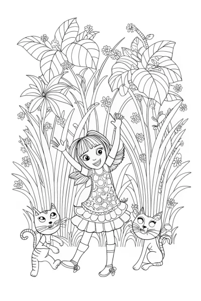 Gabby’s Jungle Dance Party Coloring Page