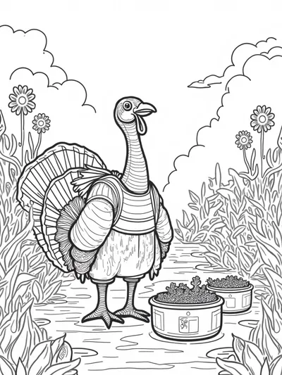 Turkey in a futuristic garden