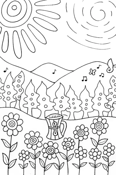 The Enchanted Garden Symphony Coloring Page