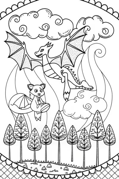 Charizard’s Friendly Race Coloring Page