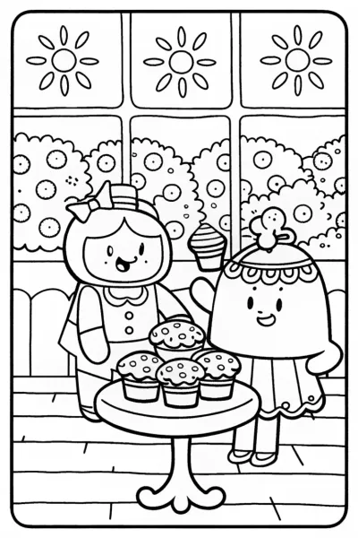Cupcake Chic’s Cozy Café Coloring Page