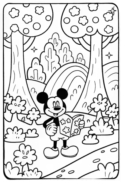 Mickey Mouse’s Enchanted Treasure Hunt Coloring Page