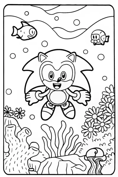 Sonic’s Underwater Adventure Coloring Page