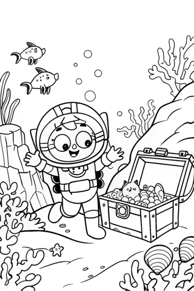 Gabby’s Underwater Catventure Coloring Page