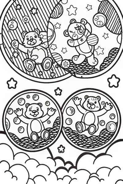 Care Bears in a Bubble Wonderland Coloring Page