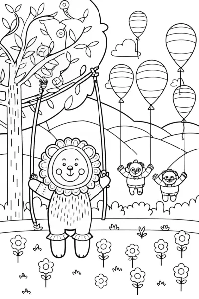 JJ’s Animal Costume Parade Coloring Page