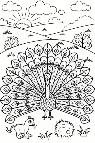 Springtime Animal Parade Coloring Page