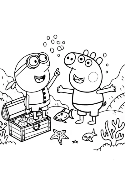 Peppa Pig’s Underwater Adventure Coloring Page