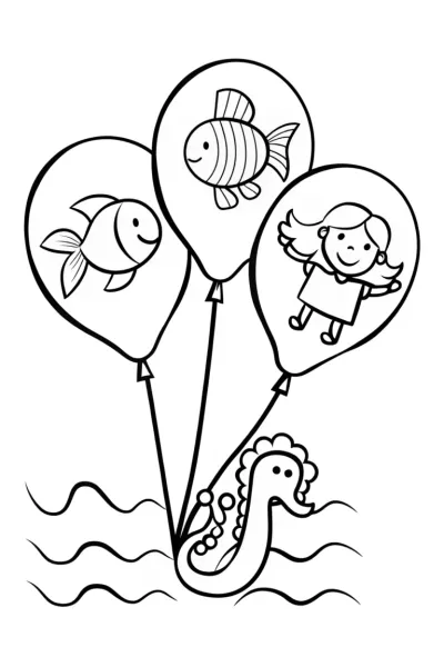 Children in sea creature balloons