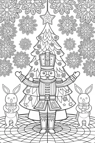 Nutcracker’s Magical Winter Dance Coloring Page